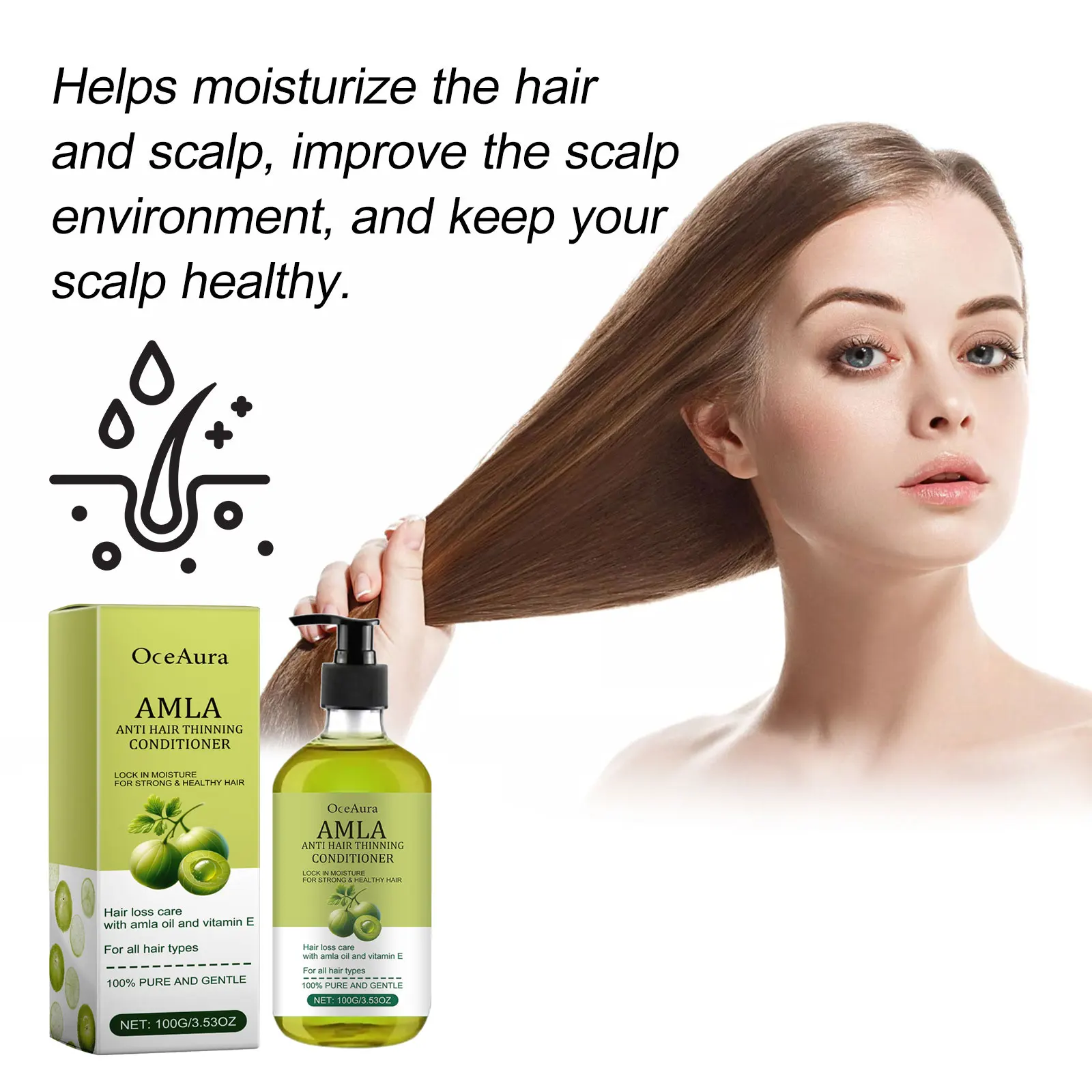 Amla Oil Smoothing Nourishing Moisturizing Repair Perm Straighten Dyeing Damaged Hair Care Products hair conditioner For Women