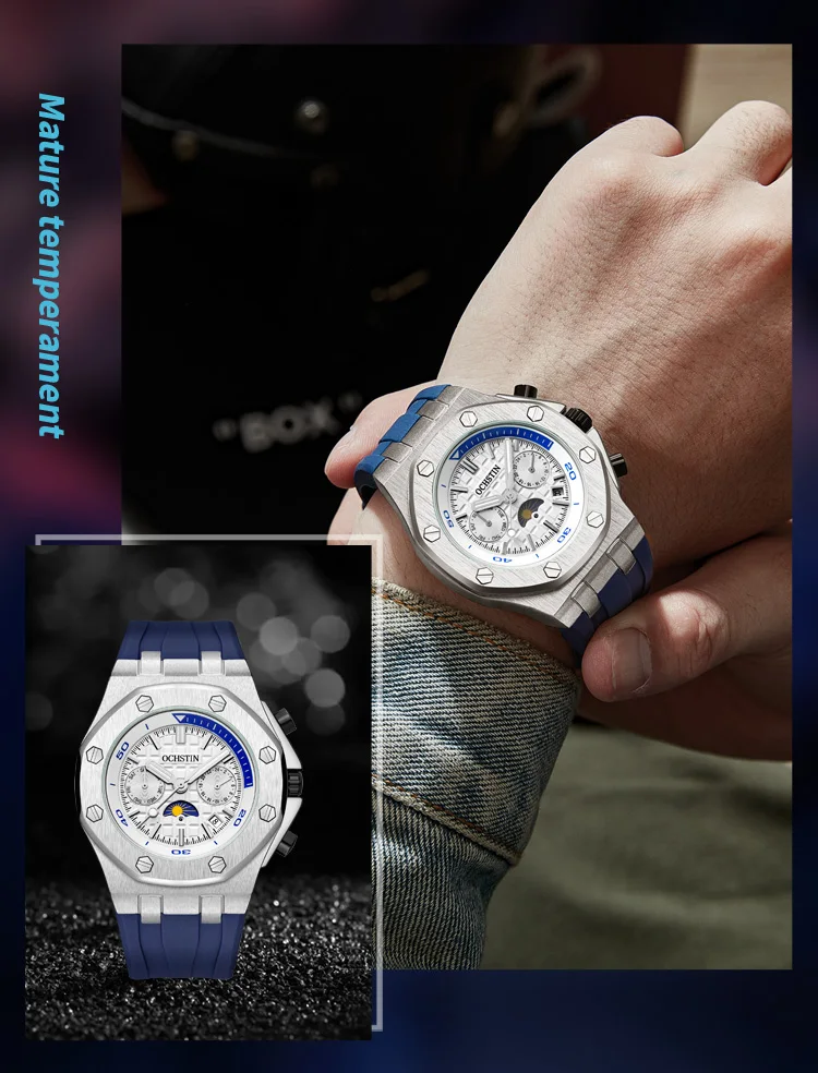 OCHTIN 2023 New montre homme Mechanical Watch Silicone Fashion Automatic Watch Men 30M Waterproof 44mm Men Watches