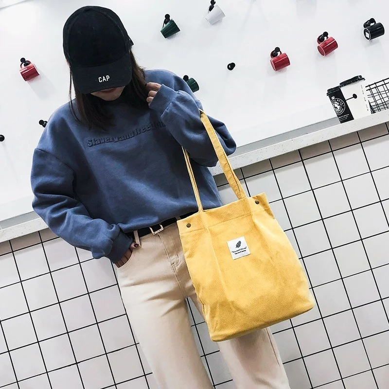 

Female Bag 2024 Summer Literature and Art Small Fresh Corduroy Canvas Bag Simple Trendy Female Single Shoulder Bag сумка женская