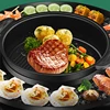 3 in 1 Electric Hot Pot BBQ Grill 2300W Multifunction Portable Home Non-Stick Split Pot Smokeless Skillet Barbecue Pan 4