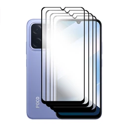 6 - in - 1 Full Cover Tempered Glass & Lens Protector Kit - 2.5D Edge Screen Shield - POCO C85（173mm） (Only 4 Front Glass)