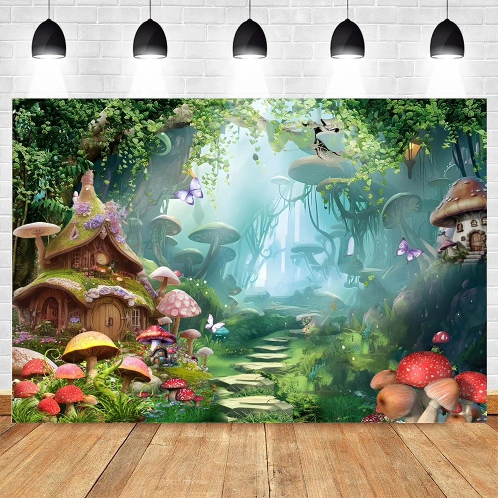 Bosque Encantado País de las Maravillas, telón de fondo de cuento de hadas,  selva de ensueño, seta, retrato de bebé, decoración de fondo para estudio  fotográfico - AliExpress, image size:1000x1000