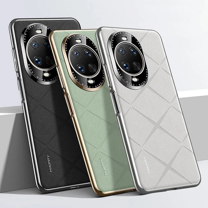 Luxury Plain Leather Case with Camera Lens Protection - Hard Slim Good Texture Cover
