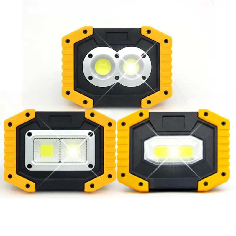 

Portable COB LED Floodlight 20W Rechargeable Flood light Outdoor emergency lamp flashlight torch optional purchase 18650 battery