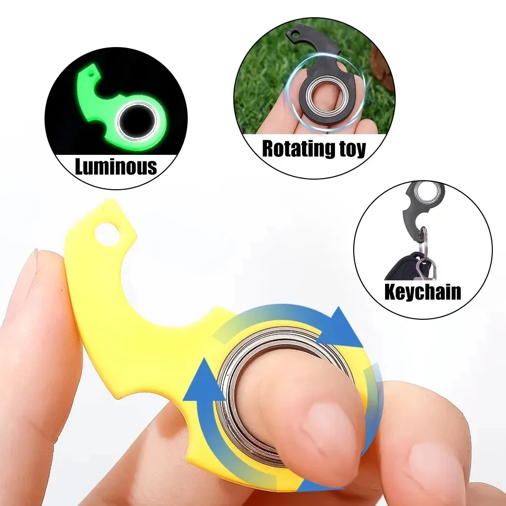 Keychain Spinner Stress Toy Metal Fidget Toys Kid Fingertip Spinning  Keyring Finger Keyring Relieve Boredom Party Gift Turntable - AliExpress