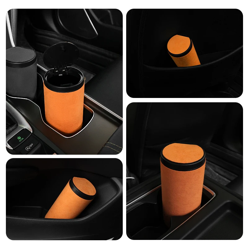 Suede Car Trash Organizer Vehicle Garbage Bin For Porsche 911 918-Spyder 928 944 968 Boxster Carrera-GT Macan Auto Accessories