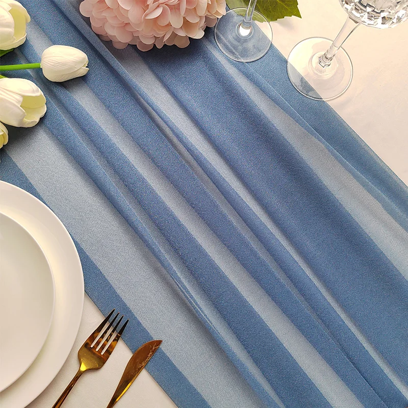 Chiffon Table Runner Vertical Tablecloth for Table Decorations Shiny Fabric Merry Christmas Decorations 2026 Wedding Decoration