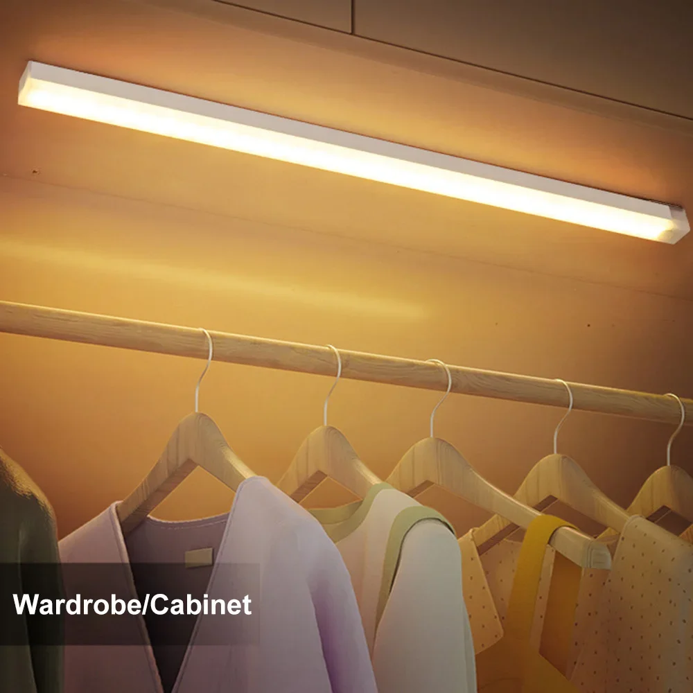 LED Motion Sensor Light Wireless LED Night Light Type C Rechargeable Light Cabinet Wardrobe Lamp Staircase Backlight For Kitchen 3