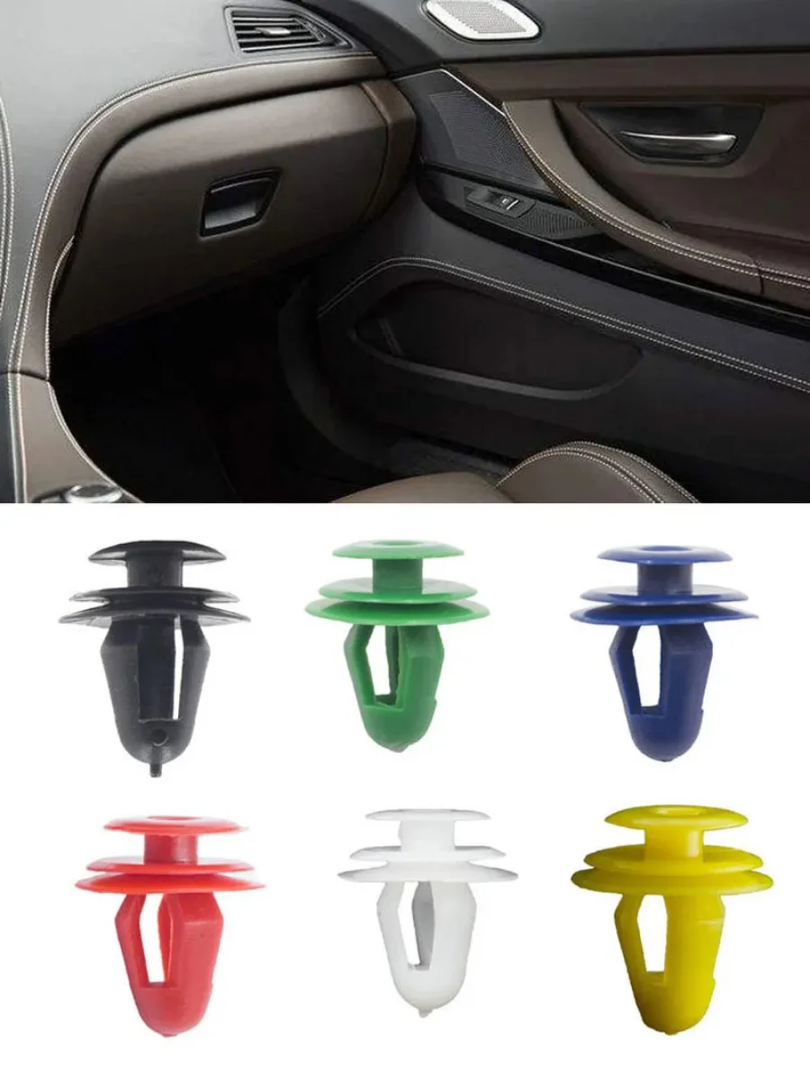 

50pcs Car Interior Universal Accessories Car Door Panel Fixing Clips Fastener Trim Moulding Door Panel Clips Retainer 9mm Hole