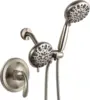 Brushed Nickel Shower Faucet Set with Valve, Shower Kit with Valve and 6 Setting Shower Head, Bathtub Shower Head and Faucet Set 1