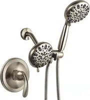 Brushed Nickel Shower Faucet Set with Valve, Shower Kit with Valve and 6 Setting Shower Head, Bathtub Shower Head and Faucet Set 1