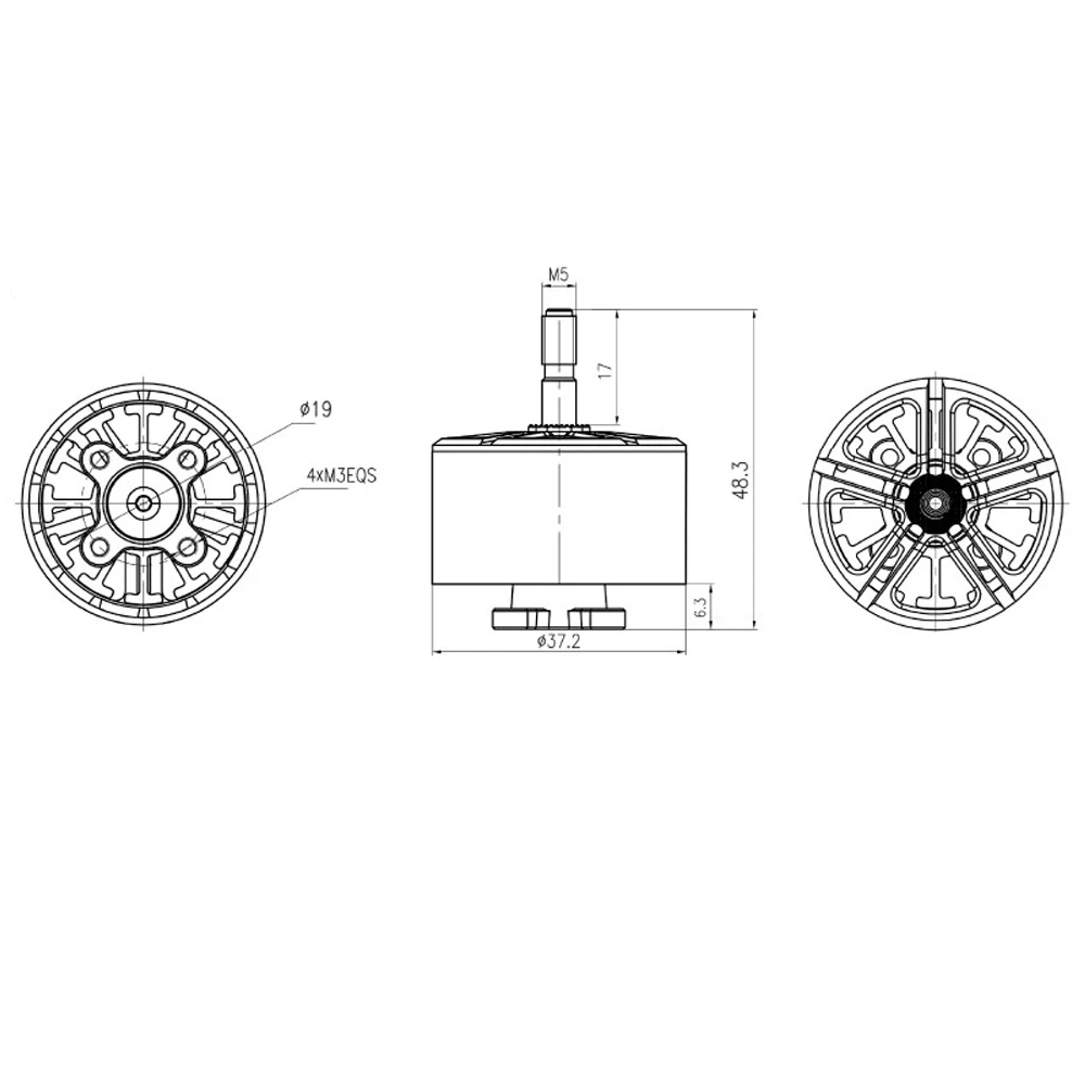 Moteur Brushless B3115 900KV 6S posé sur une surface, avec câbles de sortie visibles
