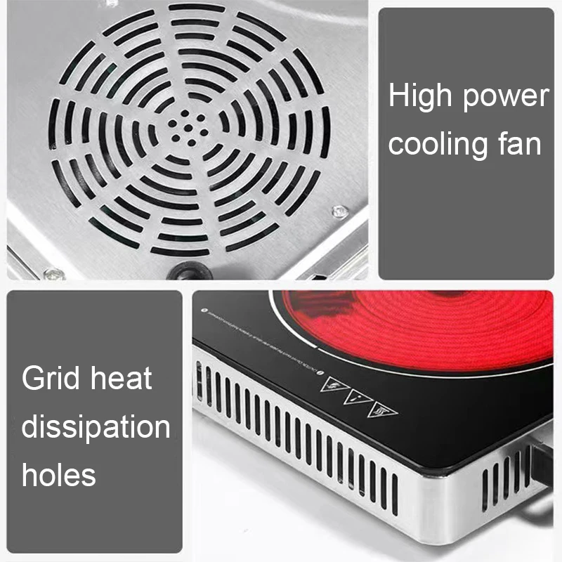 Electric Magnetic Waterproof Induction Cooker Hob Oven Hot Pot Stove Grill Timer Ceramic Heater Cooktop Infrare Heating Furnace
