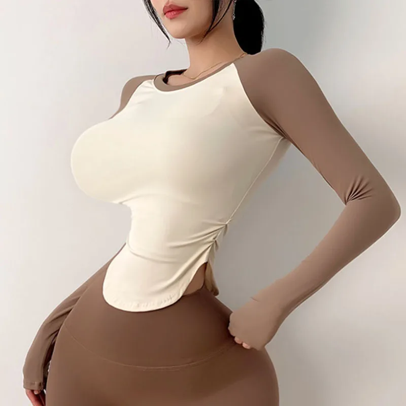 Cloud Hide Long Sleeve Sports Shirt Home Tank Top Women Plus Size Yoga T-Shirts Gym Workout Bike Cover-up Winter Fall Sportswear