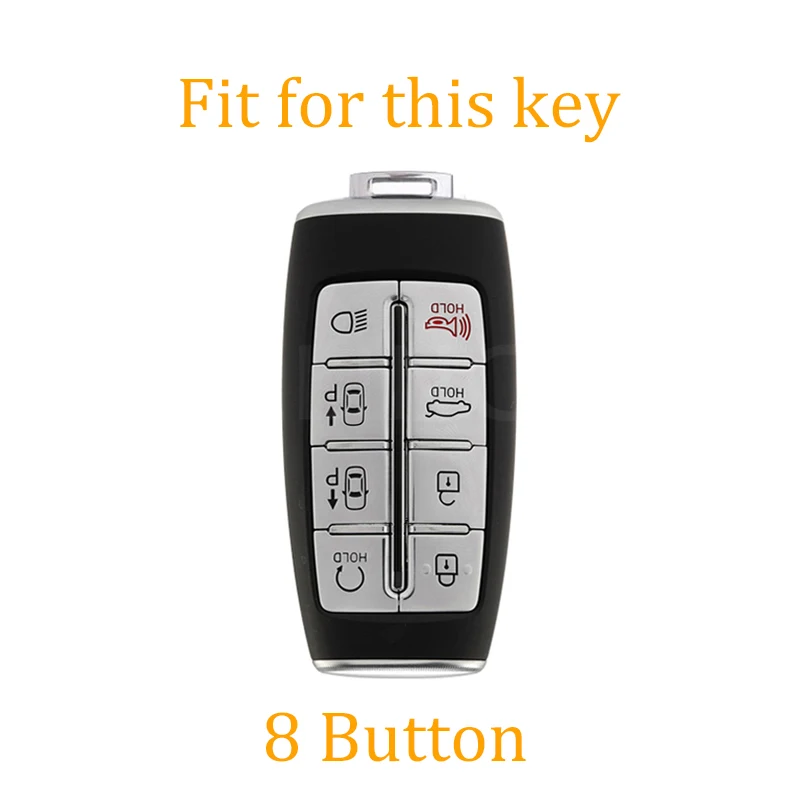 Premium TPU Car Key Case Cover with Keychain - 8-Button Protection and Style Accessory