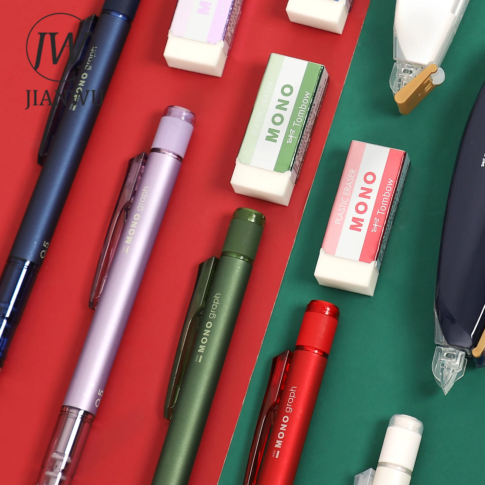 JIANWU 2 шт./компл. Ретро встряхивание TOMBOW моно механический карандаш ластик набор