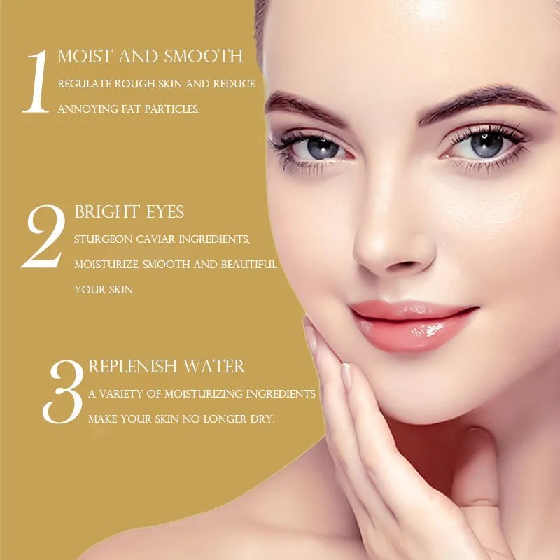 Gold Caviar Crystal Collagen Eye Mask Beauty Moisturizing Firming Puffiness Dark Circles Removal Eyes Care Eye Patches 5