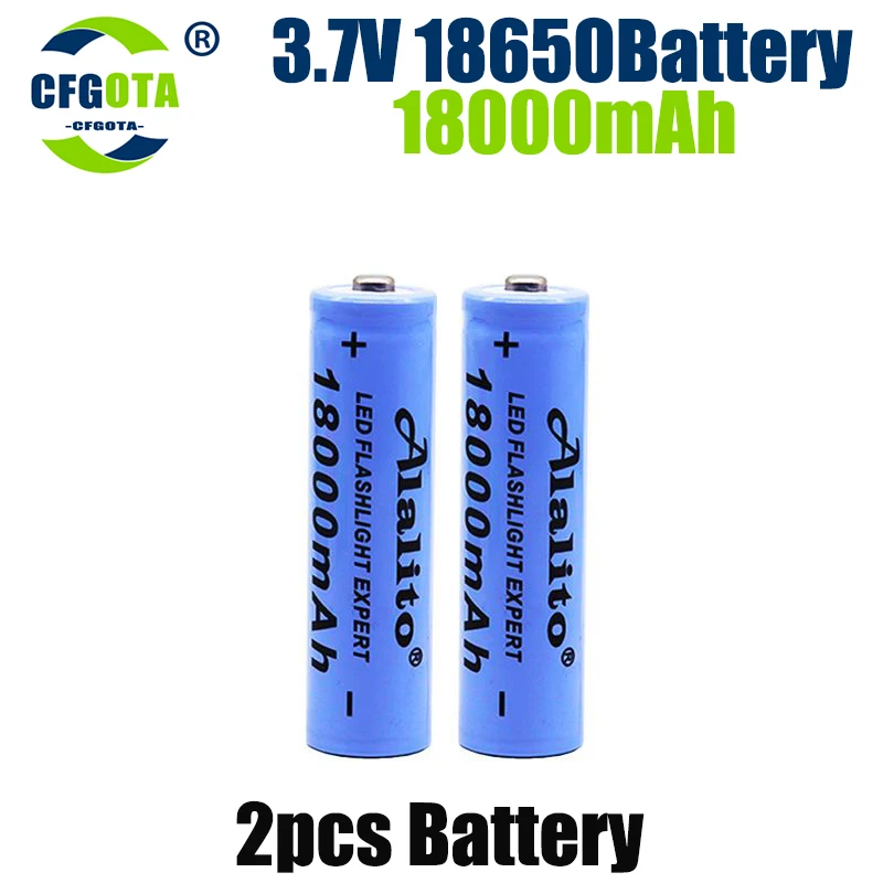 18650 Battery Rechargeable Battery 3.7V 18650 18000mAh Capacity Li-ion Rechargeable For Flashlight Torch Battery+Charger battery charger rechargeable battery