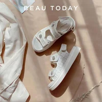 BeauToday Platform Sandals Women Lattice Round Toe Hook Loop Plaid Cloth Summer Casual Ladies Outdoor Shoes Handmade 38161 - Image 2