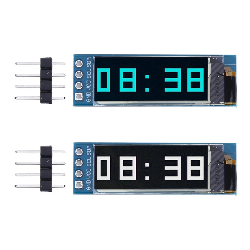 0.91 인치 OLED 모듈 4 핀 128x32 SSD1306 OLED 디스플레이, DIY 모듈, 저에너지 소비 IIC 통신, 아두이노용 3.3V, 5V