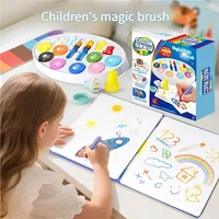 Magic Light Brush Drawing Set for Kids Mess Free LED Painting Station with Graffiti Seals and Coloring Pages Montessori Toys 6