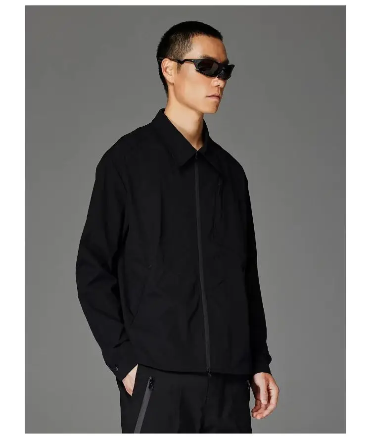 Catsstac 25aw Double head zipper nylon shirt multipocket techwear aesthetic gorpcore minimalist -