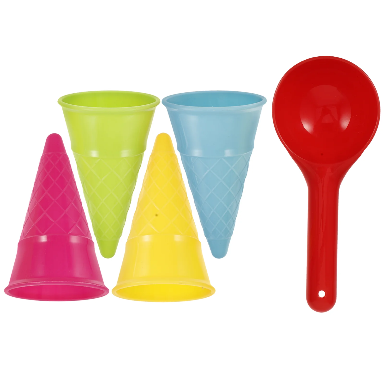 

Sand Ice Cream Toys Beach Toy Kids Play Scoop Cone Mold Set Plastic Cones Molds Pretend Sandbox Playset Summer Cup Castle
