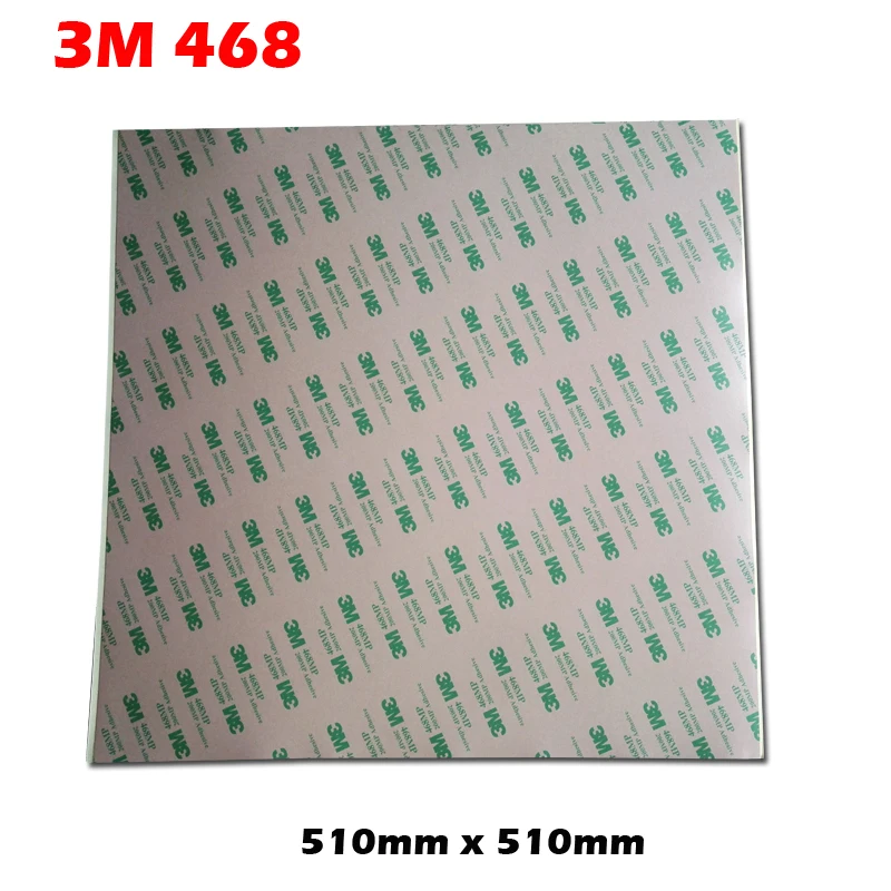 

2x LARGE SHEET 510mm*510mm (20") 3M 468 Double Sided Adhesive Sticker, High Temperature Resistant for 3D Printer, Thermal Pads