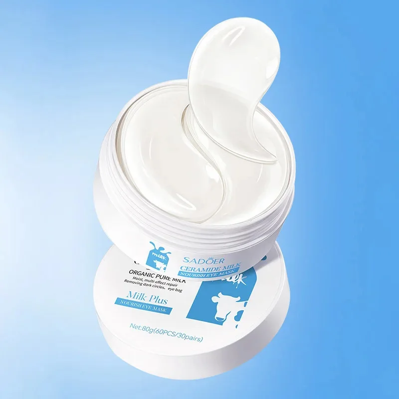 60pcs SADOER Milk Crystal Collagen Eye Mask Firming Anti Dark Circles Remove Eyes Bags Moisturizing Eye Patches Eyes Skin Care