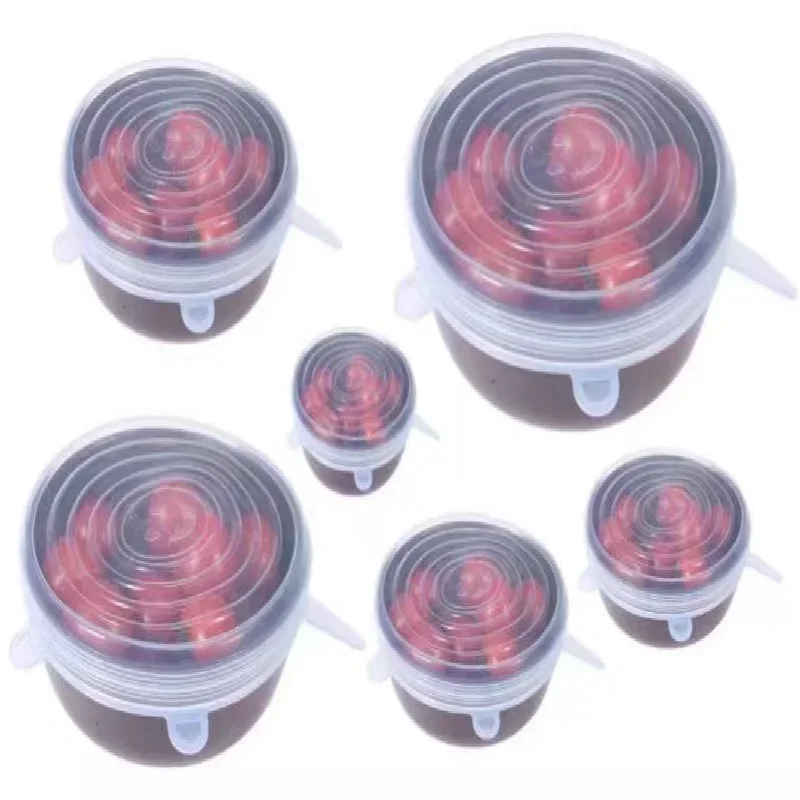 Silicone Stretch Lids Universal Lid Silicone Bowl Pot Lid Cover Pan Cooking Food Fresh Cover Microwave 16 Sizes