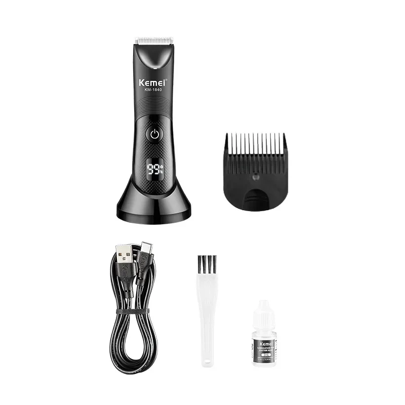 KM-1840 KEMEI's new full body waterproof electric fader barber with charging base multi-function shaving hair clipper 4