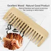 2Pcs/Set Natural Bamboo Wooden Comb Anti-Static Afro Fork Combs Beard Comb Men Women Anti-static Hair Wooden Comb Hair Styling C 4