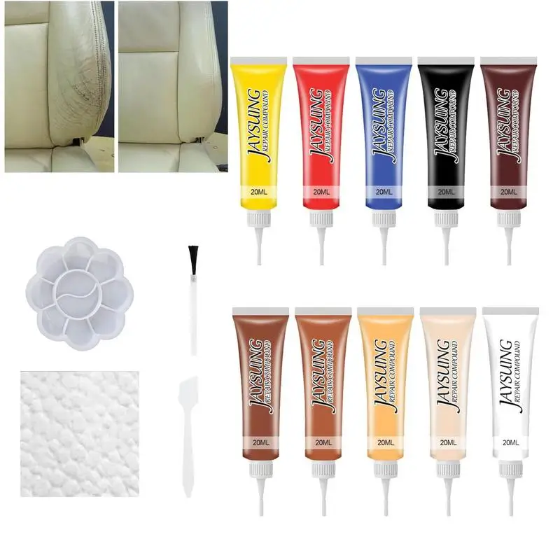 

Leather Repair Kit For Furniture 20ml Car Leather Repair Kit Leather Filler Set For Refurbishment Leather Paint Restorer Of Your