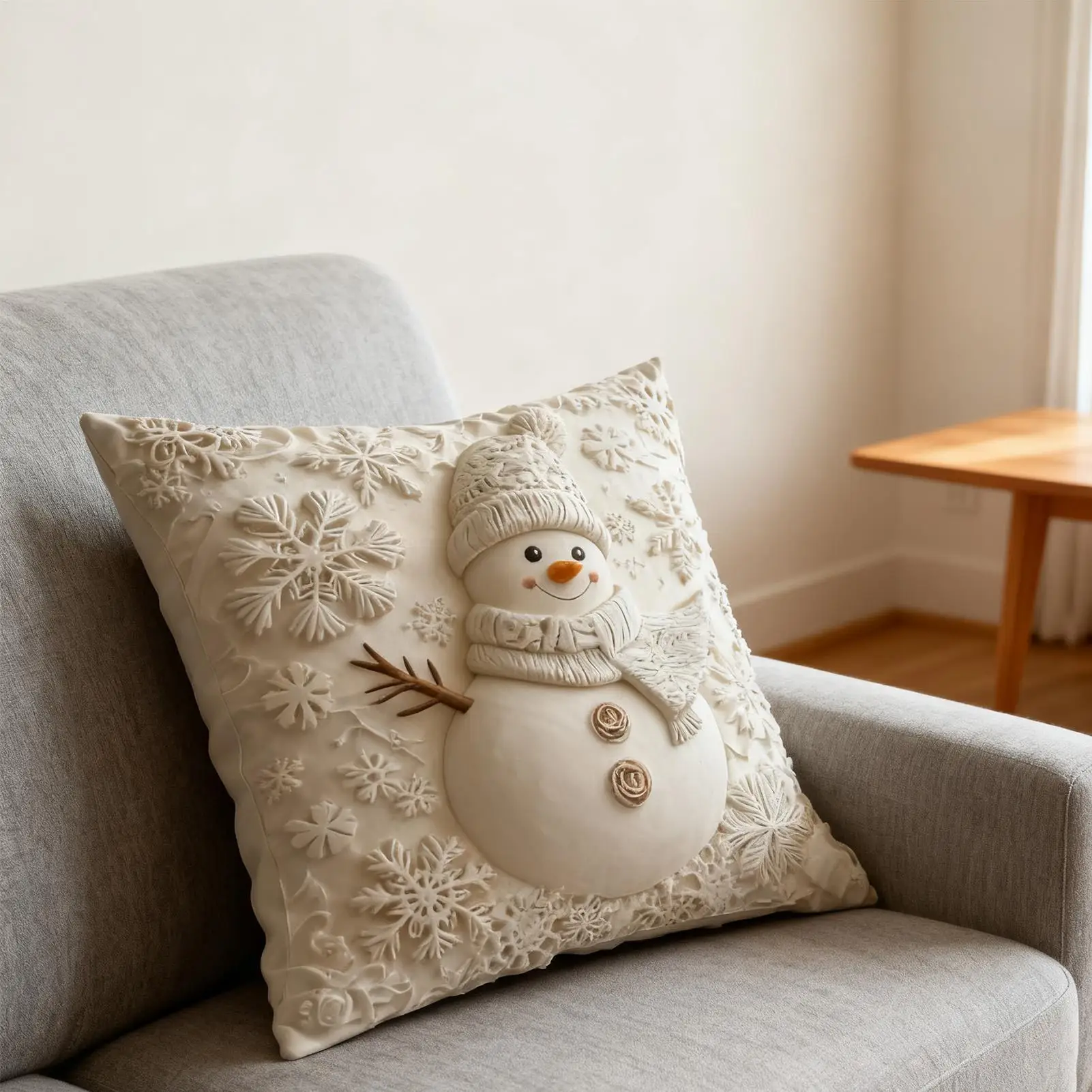 Throw Pillow Covers 18x18 Inch Soft Winter Decorations 4 Piece Christmas Cushion Covers For Holiday Farmhouse Indoor Couch Sofa