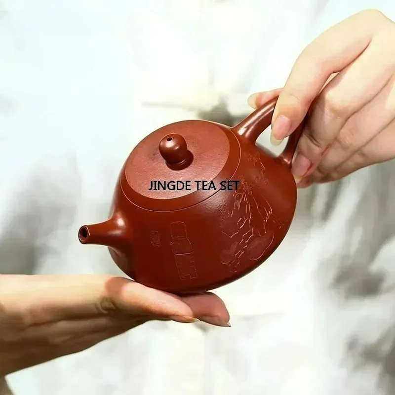 180ml Yixing Yixing Yixing Purple Clay Pot Raw Ore Dahongpao Mudstone Spoon Beauty Tea Pouring Pot Purple Clay Tea Set