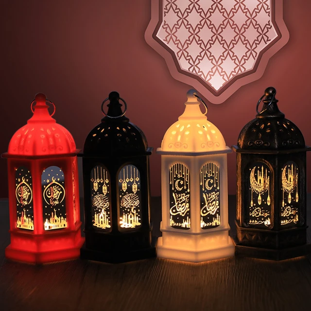 1Pc Ramadan Lantern Decorative Candle Holders,Battery-Powered LED