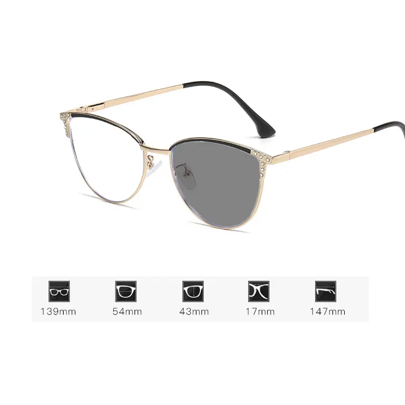 New Trend Cat Eye Photochromic Glasses Fashionable Diamond Cut Myopia Glasses Women Men Luxury Color Changing Eyewear 0-1.0-4.0 - Image 6