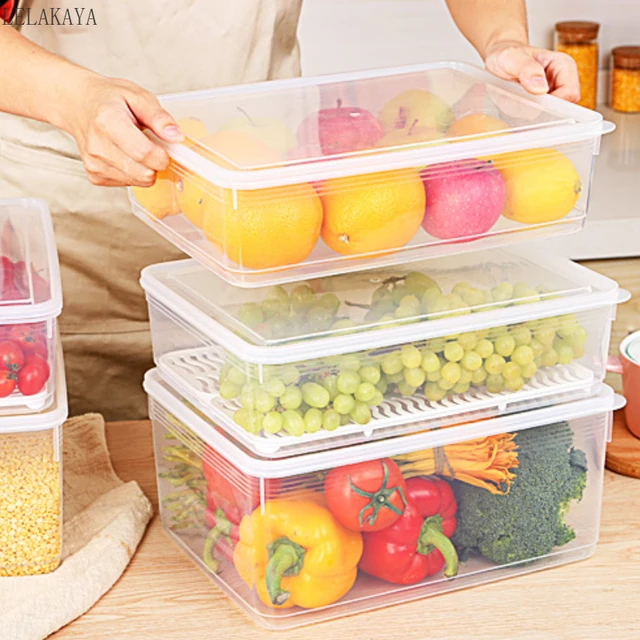 New Kitchen Storage Box Food Vegetable Storage Container PP fresh-keeping Storage  Organizer Refrigerator Storage Box with Lid 5L - AliExpress