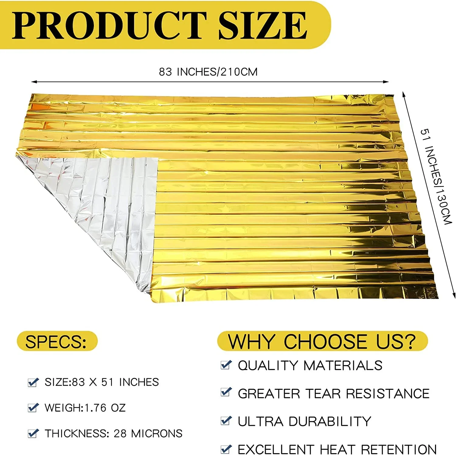 15-Pack Emergency Thermal Blankets 4