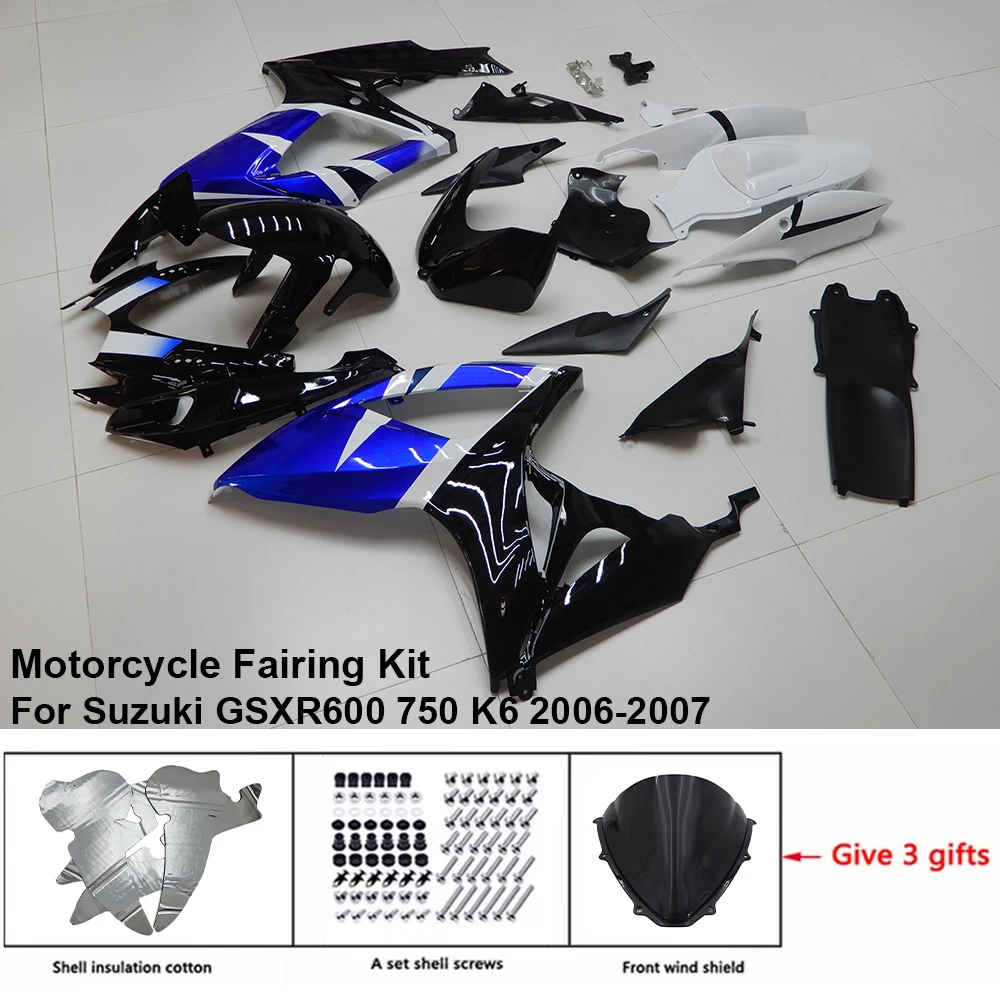 

Motorcycle Fairing Set Body Kit Plastic For Suzuki GSX-R600 R750 2006-2007 K6 Accessories Injection Bodywork S0606-112a