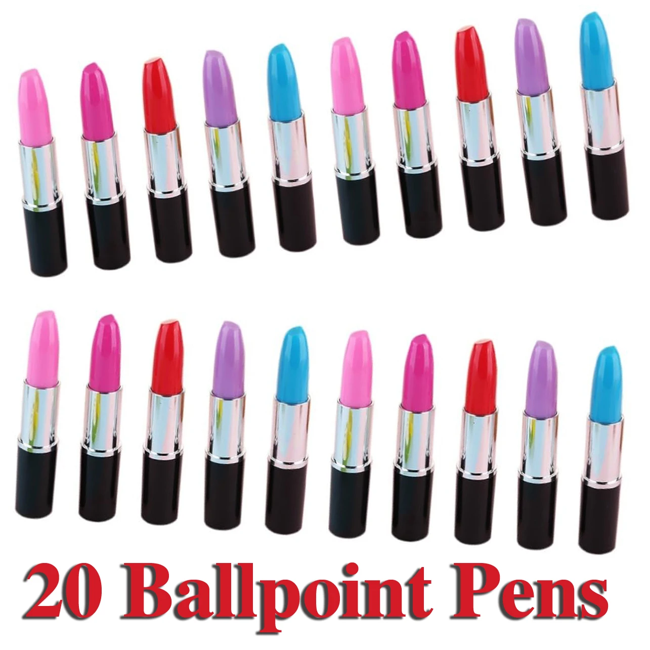 

20pcs Lipstick Ball-Point Pen Creative Beautiful Ball-Point Pen Lipstick Sign Pen Girl Gift for Home Store School