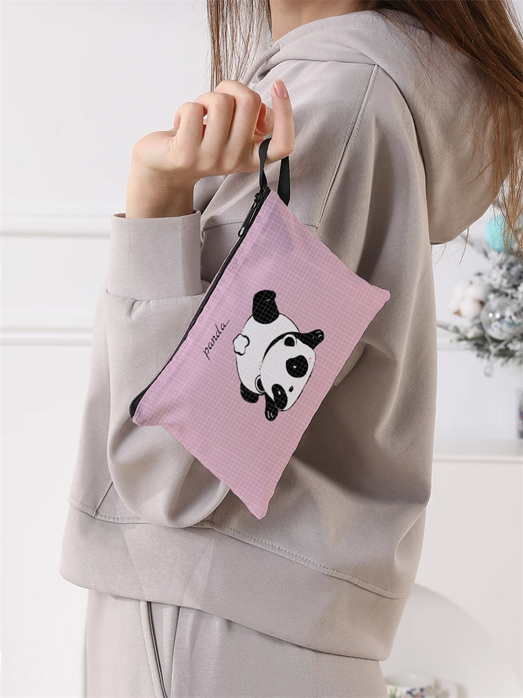 Ladies' Foldable Cartoon Panda Pattern Large Shopping Bag Foldable Storage Reusable Easy to Carry Capacity Handbag