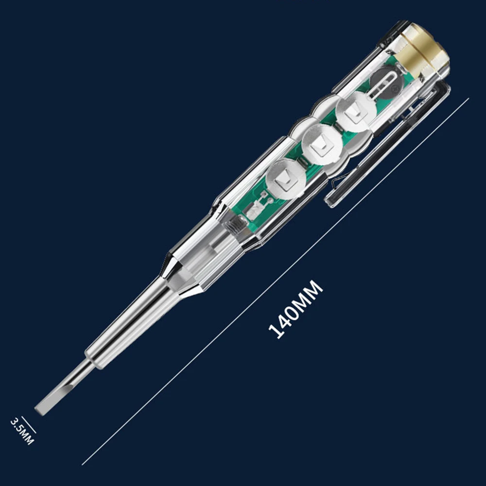 AC DC 24-250V 3LED Voltage Test Pen Electrician Electroscope Safety Test Screwdriver Pen with Beep Alarm 6