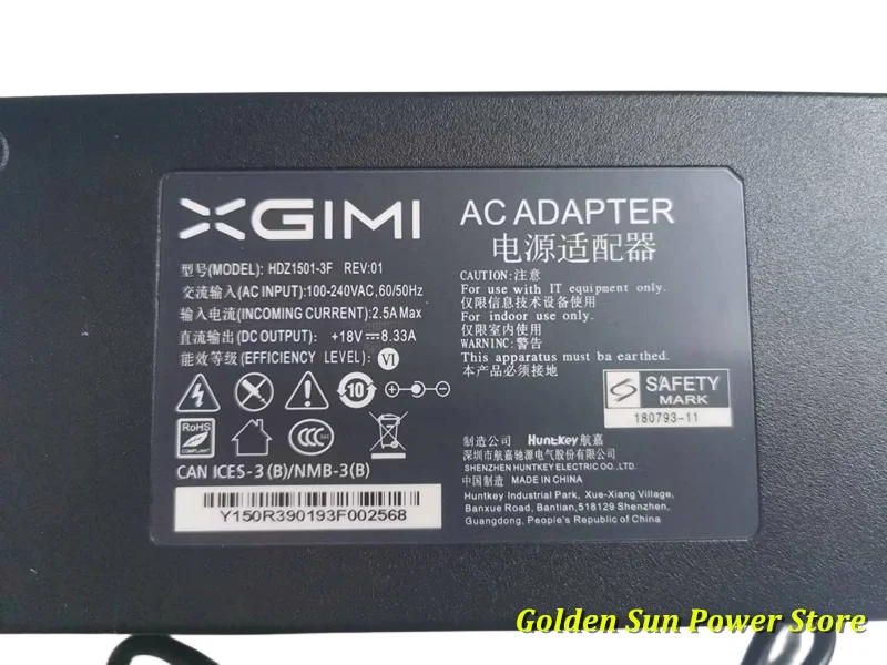 Genuine 18v 8.33a 150w Adaptador de Alimentação ac Carregador Hdz15013f para Xgimi Harman Kardon h2 Projetor Fonte de Alimentação Original - Image 6