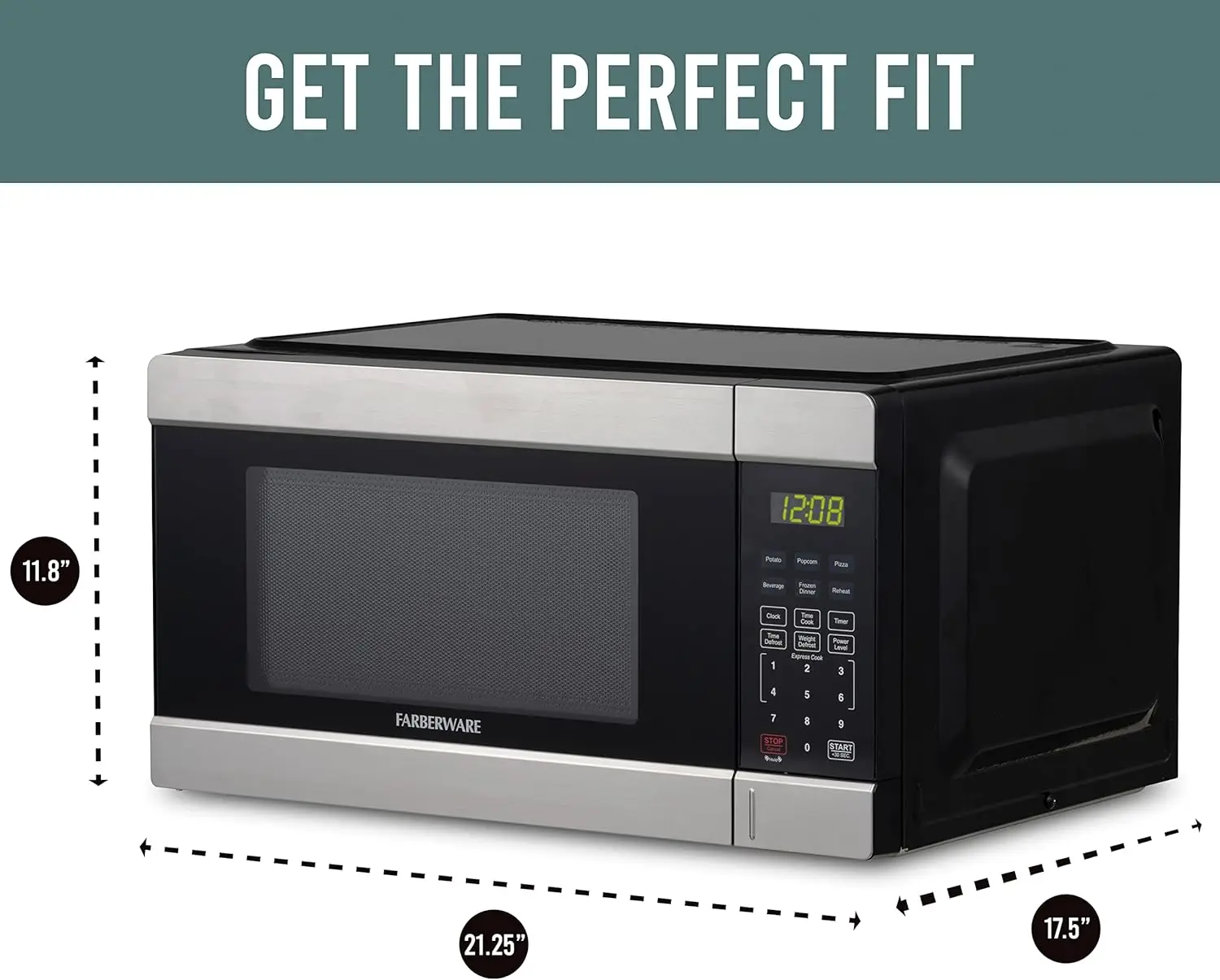 Countertop microwave, microwave with LED lighting and children's lock - perfect for apartments and dormitories - easy to clean 4
