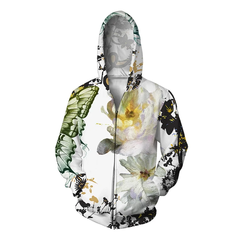 thumbnail image 1 of Sudadera con capucha y cremallera con estampado de flores de faraón para hombre, sudadera con estampado 3D de esqueleto de la muerte, sudaderas holgadas e informales, sudaderas con capucha de manga la, 1 of 4