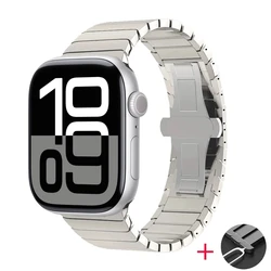 Elegant Metal Watch Band Bracelet Strap for Series 11 - 10 - 42mm (Starlight)
