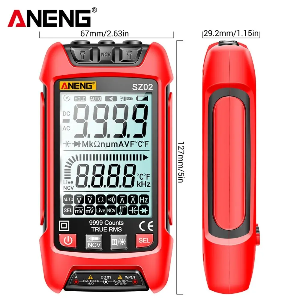 ANENG SZ02 9999 īƮ Ʈ  Ƽ, True RMS ڵ  ĿнϽ 跮, µ  Ʈ ׽