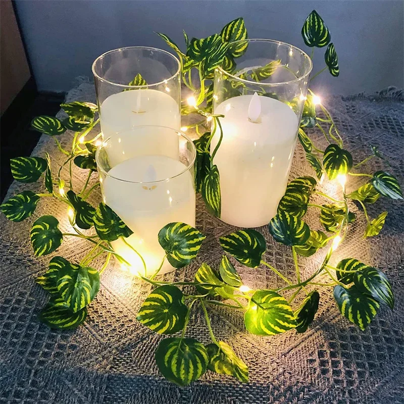Flower Green Leaf String Lights 2M-10M Artificial Ivy Vine Fairy Light Wedding Party Decoration Christmas Home Room Wall Plant led string lights decorative lights string lights led fairy lights