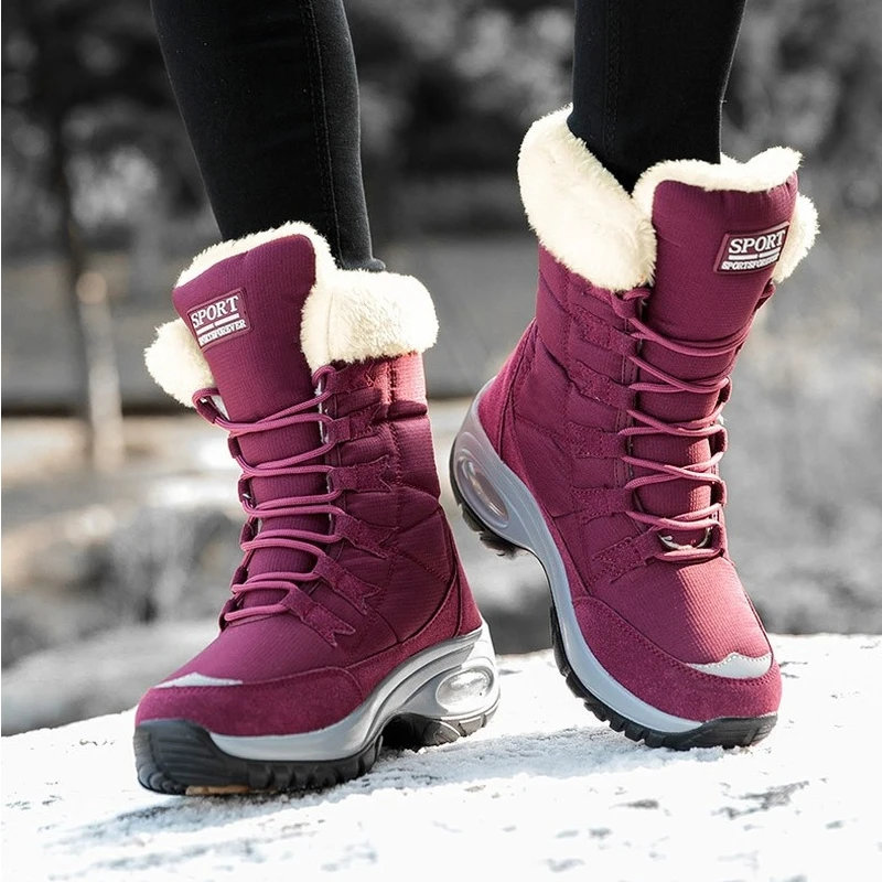 Women's Boots Winter High Quality Keep Warm Mid-Calf Waterproof Snow Boots Women Comfortable Ladies Thigh High Hiking Boots